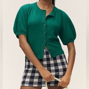 Maeve puff sleeve cashmere cardigan